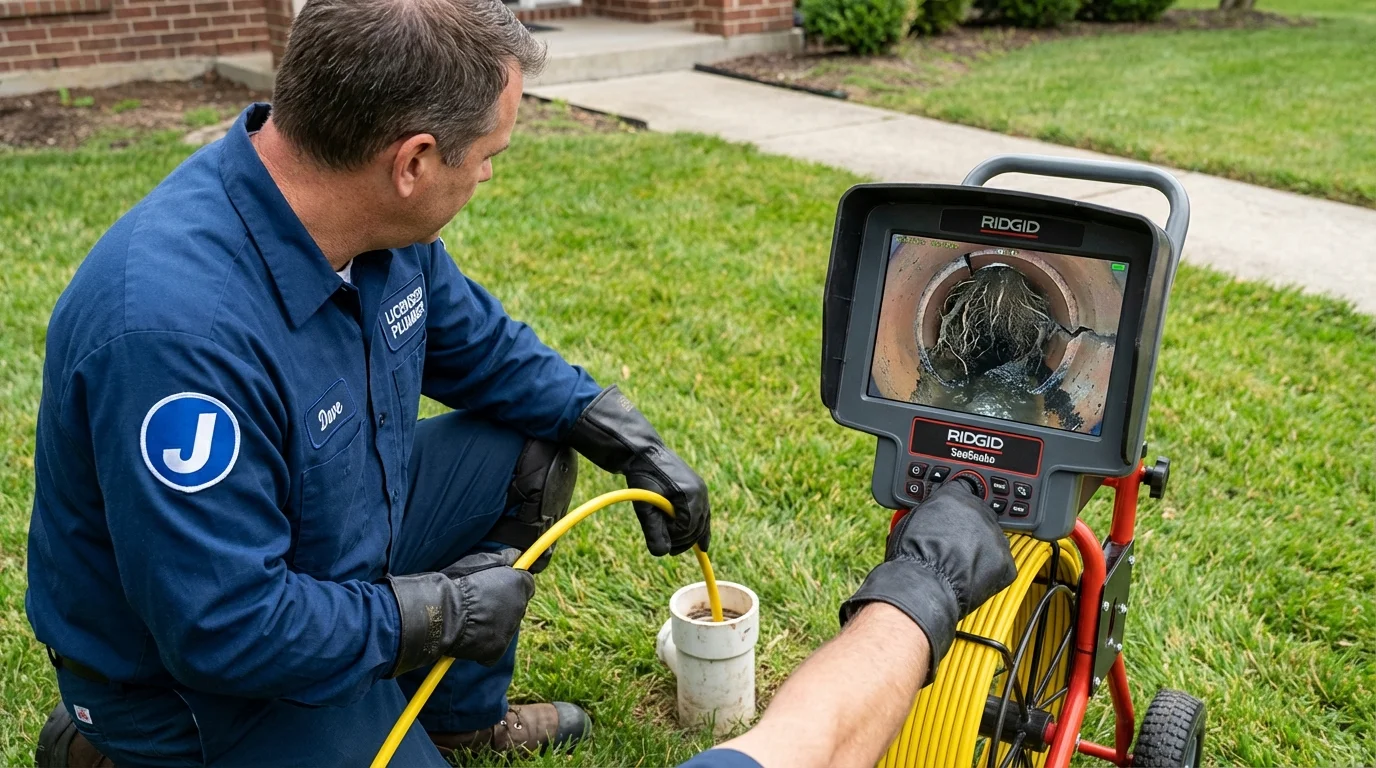 Sewer camera inspection being performed by Johns Plumbing LLC in Des Plaines